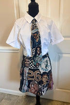 Custom Tapestry Tie Top & Pleated Skirt Set