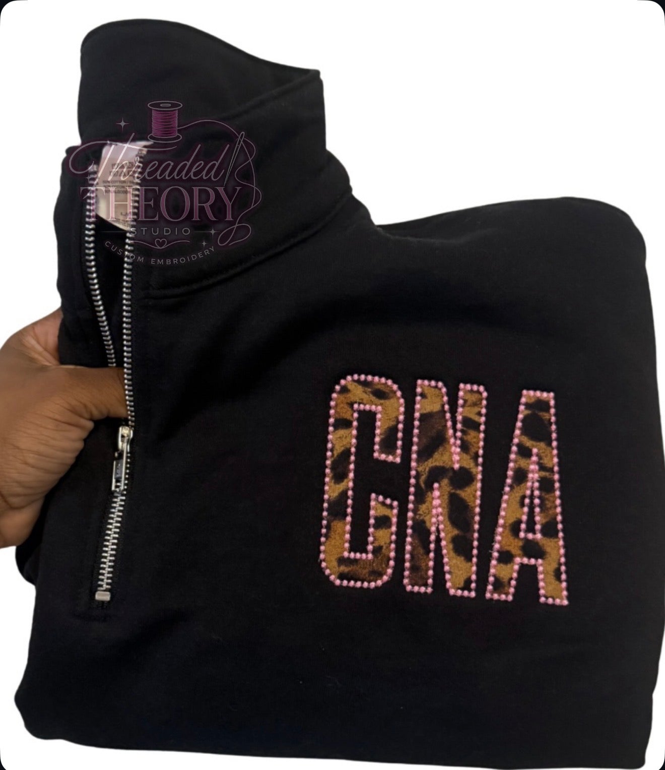 Personalized Leopard Print Quarter Zip