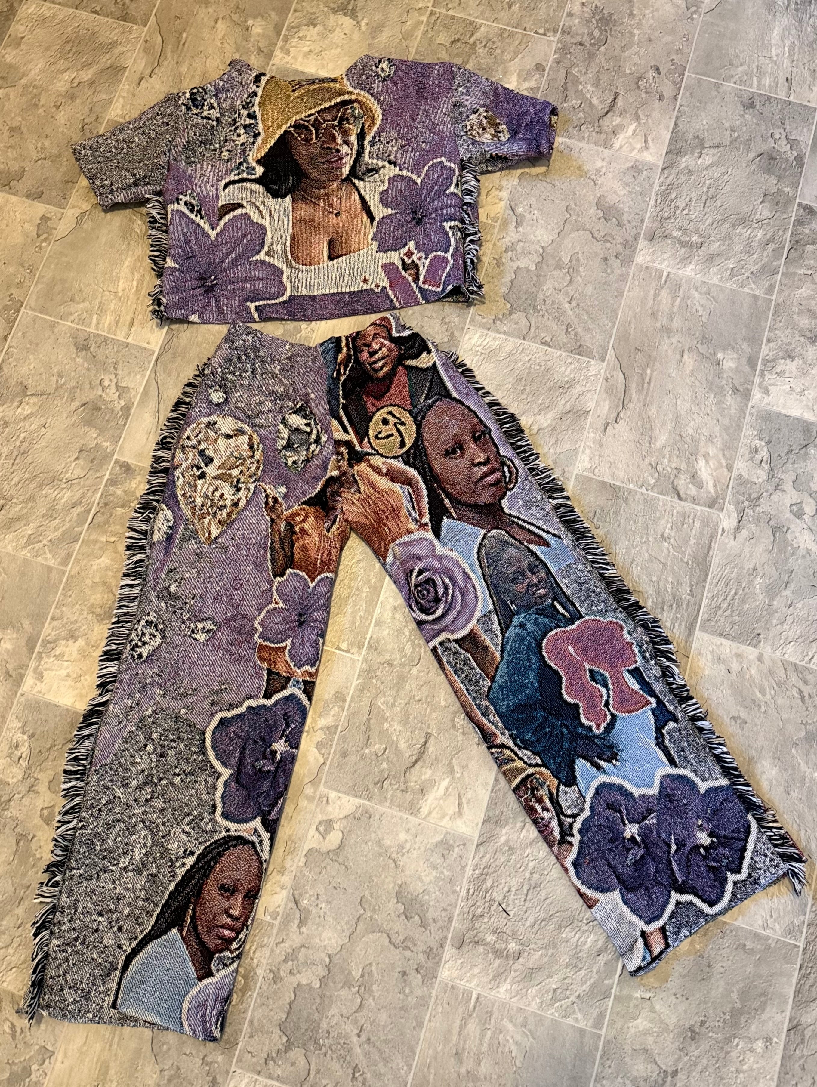 Custom Tapestry 2-Piece Outfit – Fringe Pants & Jacket Set