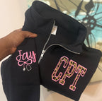 Personalized Satin Stitch Appliqué Quarter Zip