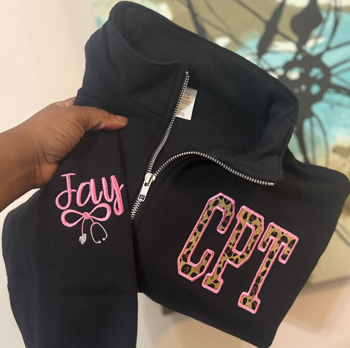 Personalized Satin Stitch Appliqué Quarter Zip