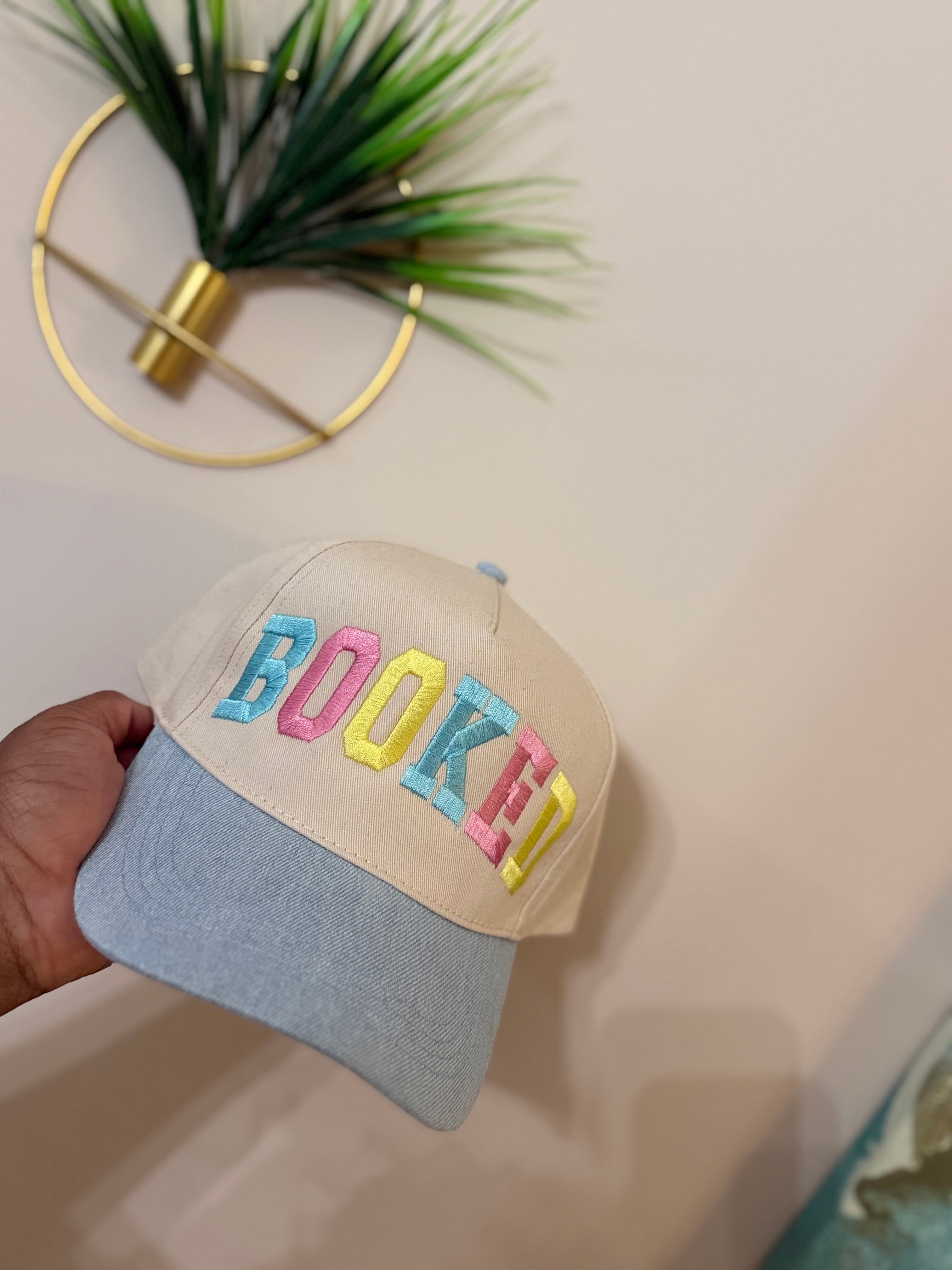 BOOKED Color Block Embroidered Hat