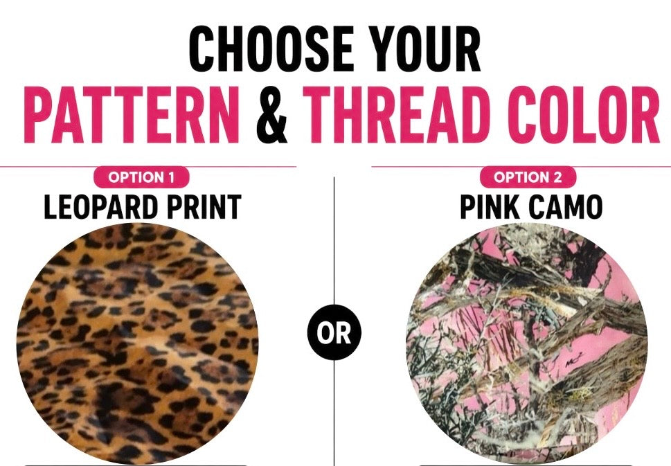 Personalized Embroidered Quarter Zip | Leopard & Pink Camo