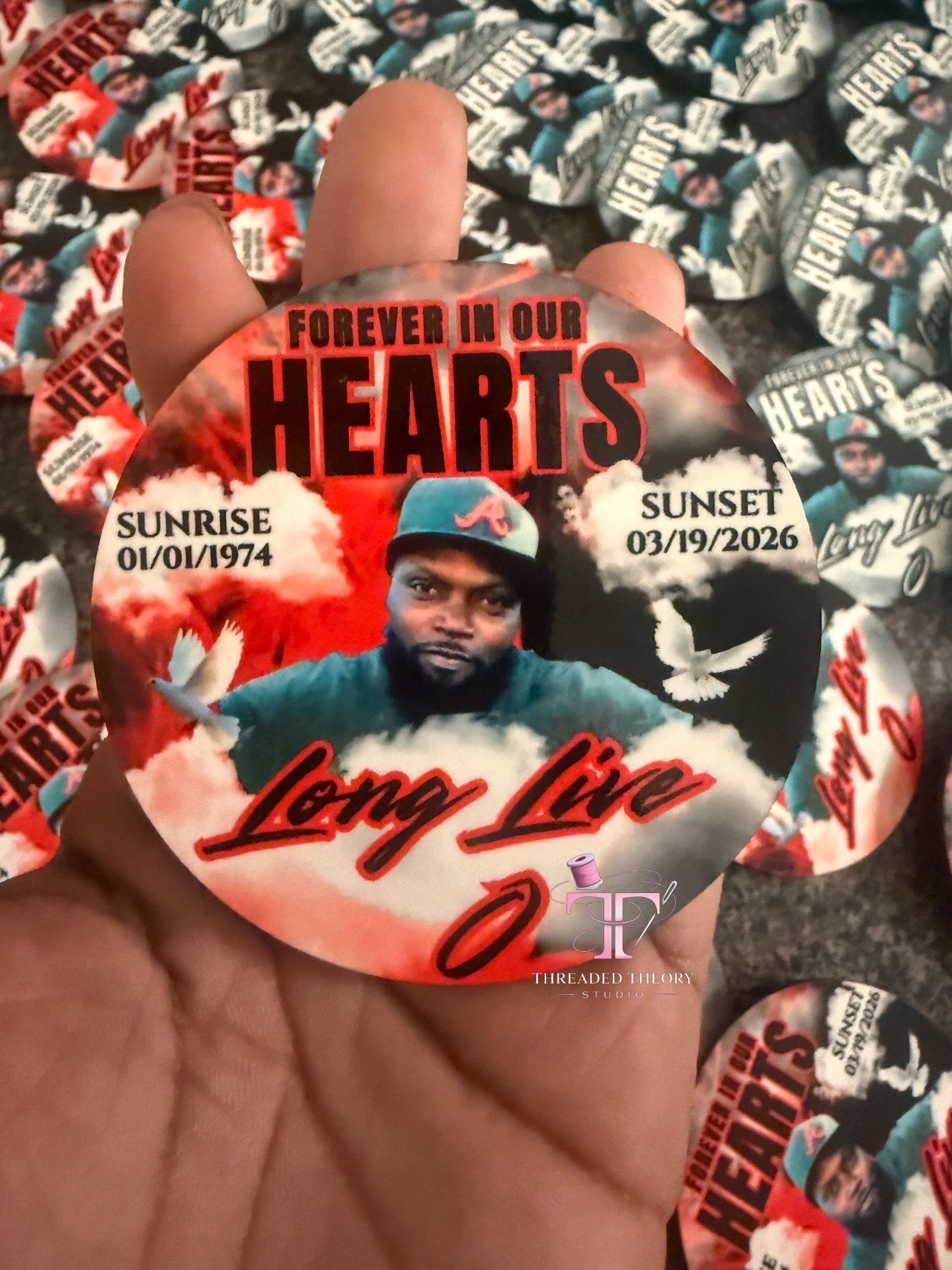 Custom Photo Memorial & Graduation Pins | Personalized Photo Buttons